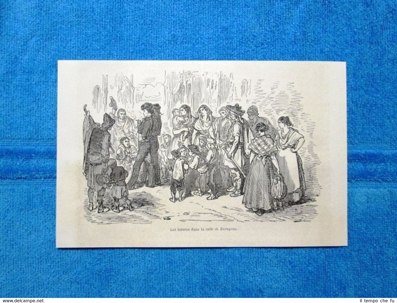 Gravure Année 1863 - Les toreros dans la calle de …