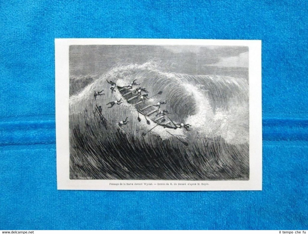 Gravure Année 1863 - Passage de la Barre devant Wydah …