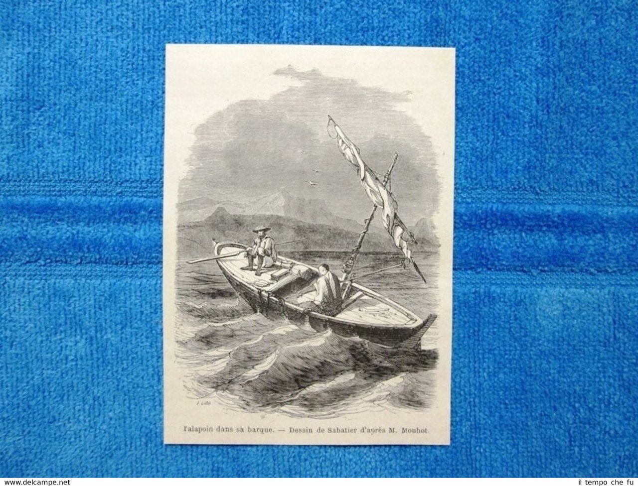 Gravure Année 1863 - Talapoin dans sa barque - Talapoin …