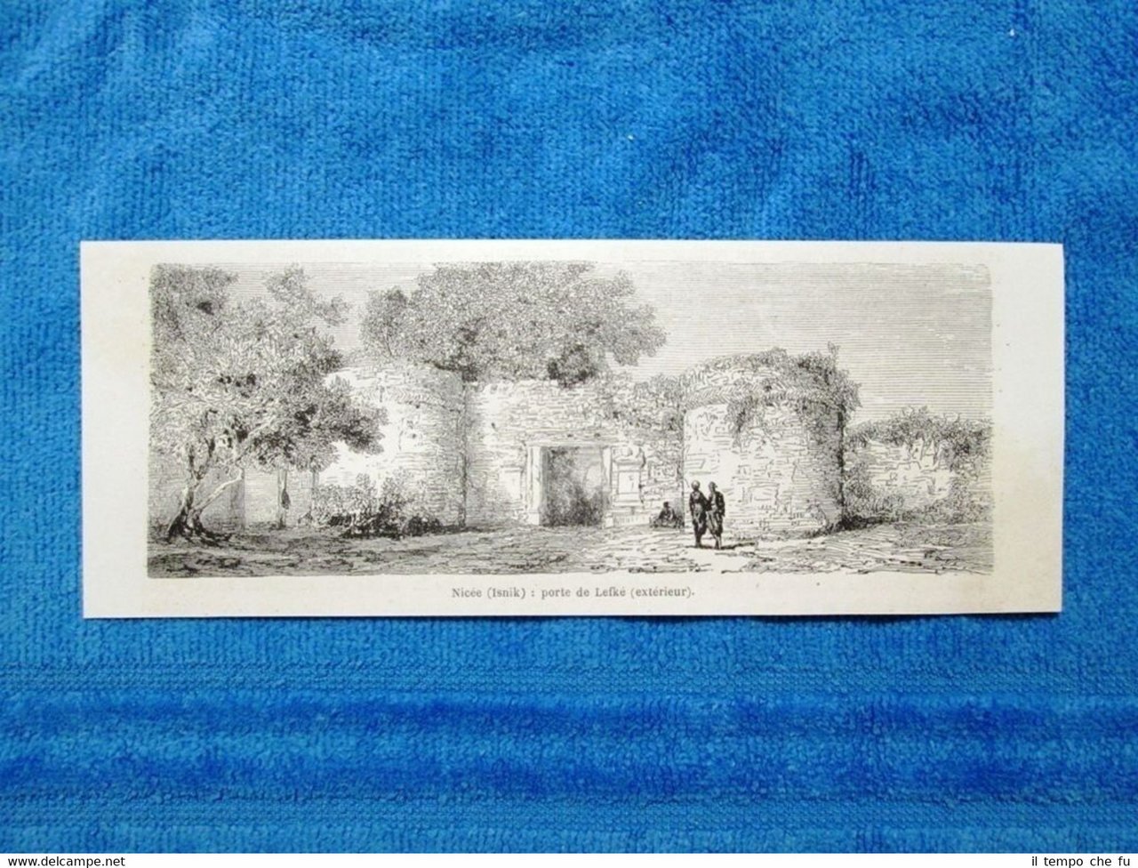 Gravure Année 1864 - Nicée (Iznik), porte de Lefké (Turquie …