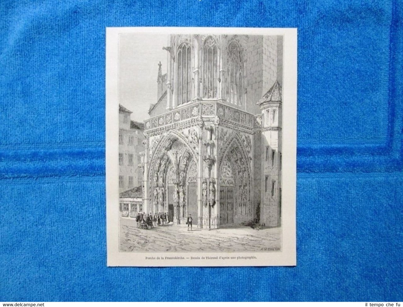 Gravure Année 1864 - Porche de la Frauenkirche - Porticato …