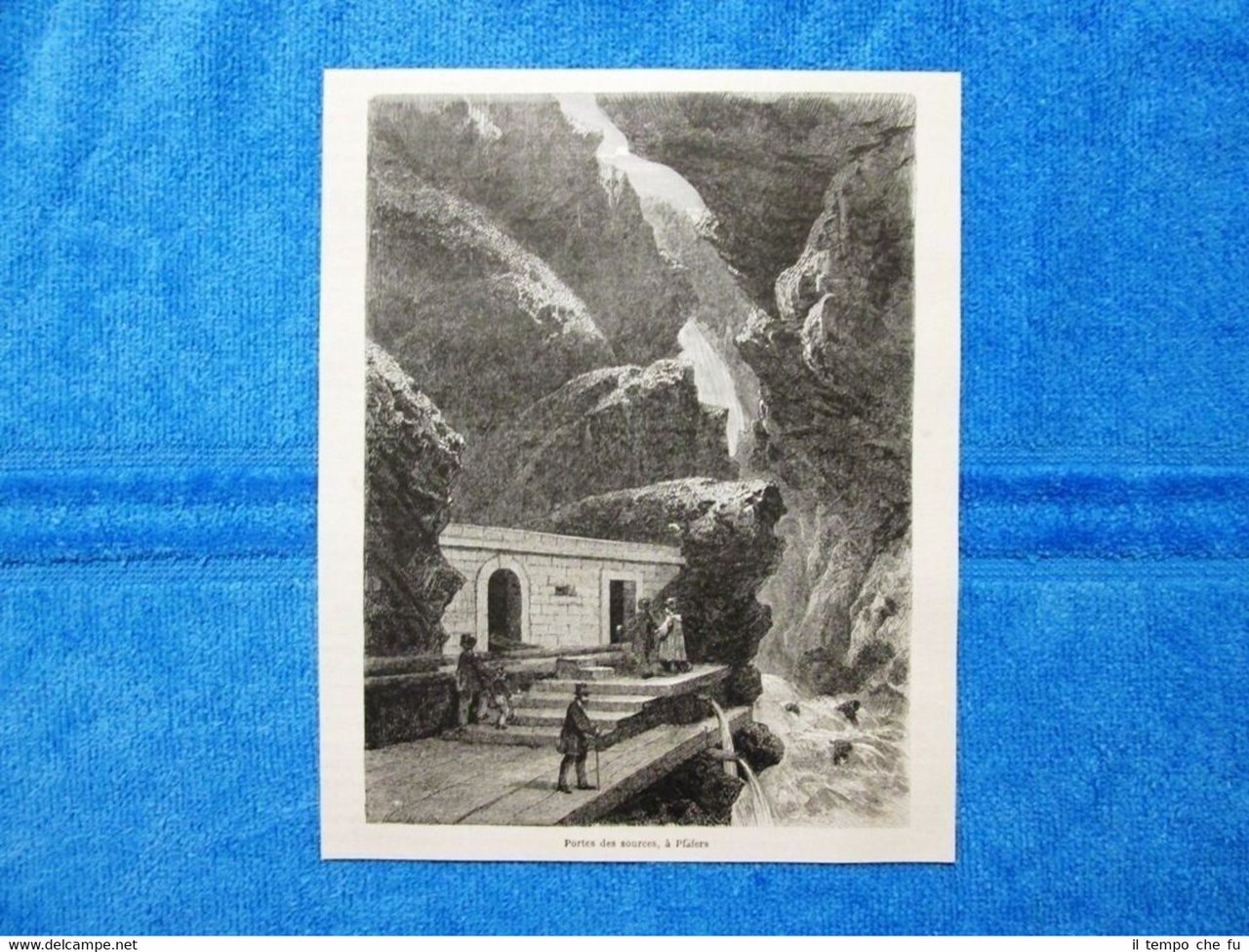 Gravure Année 1864 - Portes des sources,Pfafers (Suisse) - Porte …