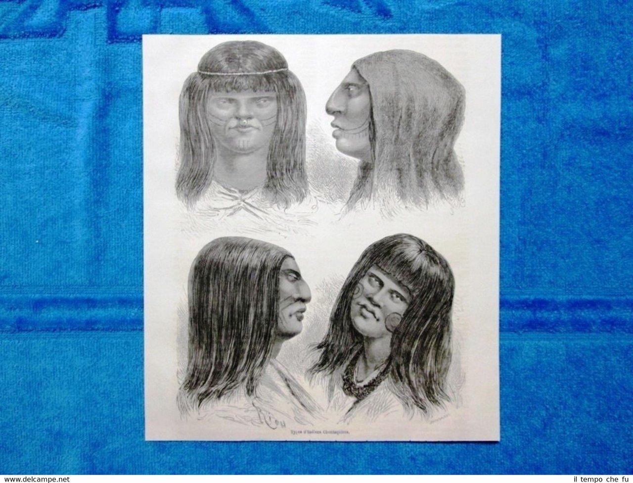 Gravure Année 1864 - Types d'Indiens Chontaquiros - Tipi d'Indiani …