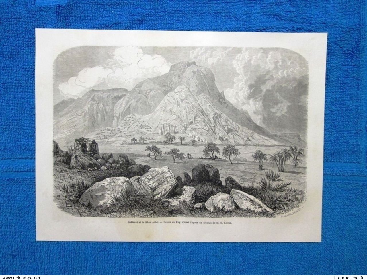 Gravure Année 1865 - Sabterat et le Khor Aohé (Soudan … | Immagine principale