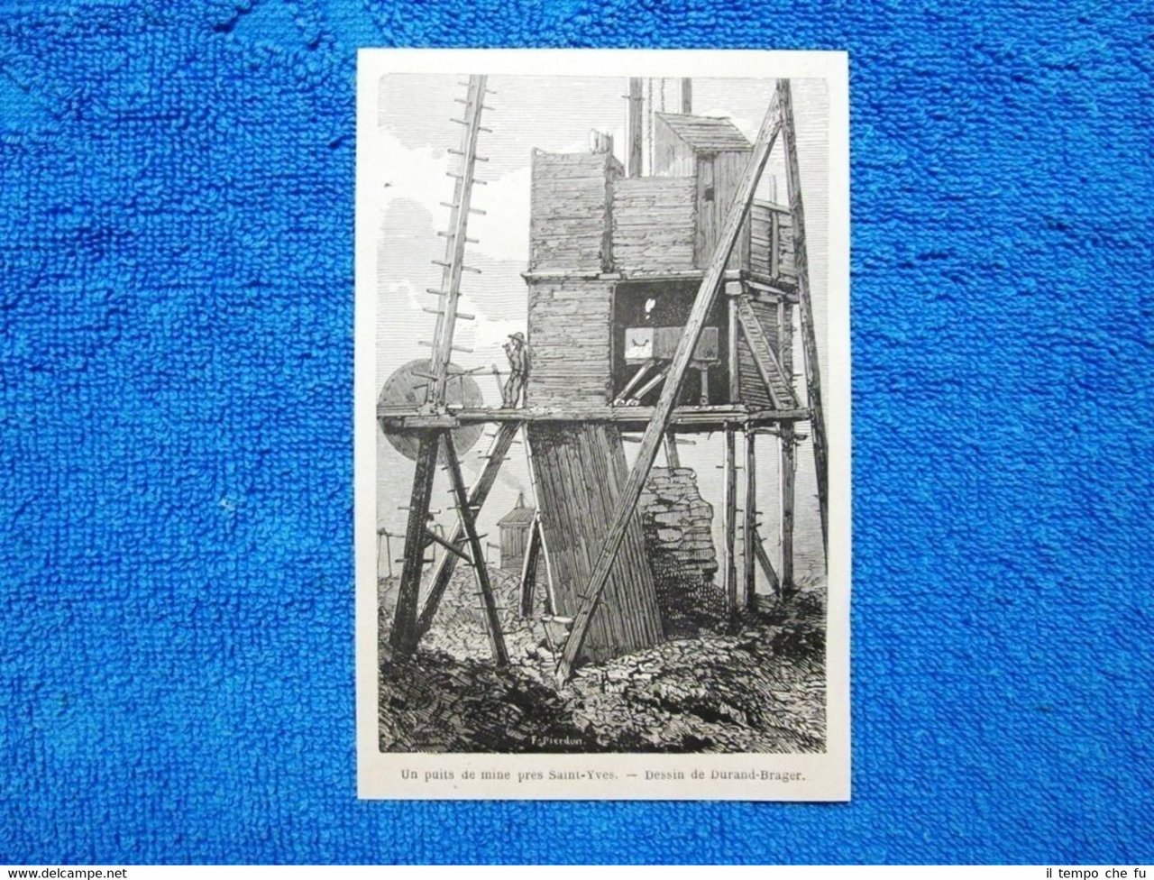 Gravure Année 1865 - Un puits de mine pres Saint-Yves … | Immagine principale