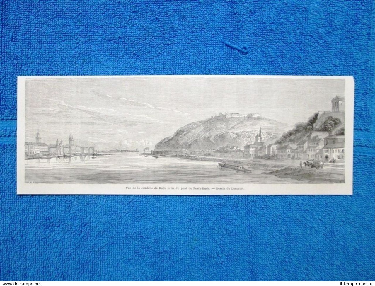 Gravure Année 1865 - Vue de Bude (Hongrie) - Veduta …