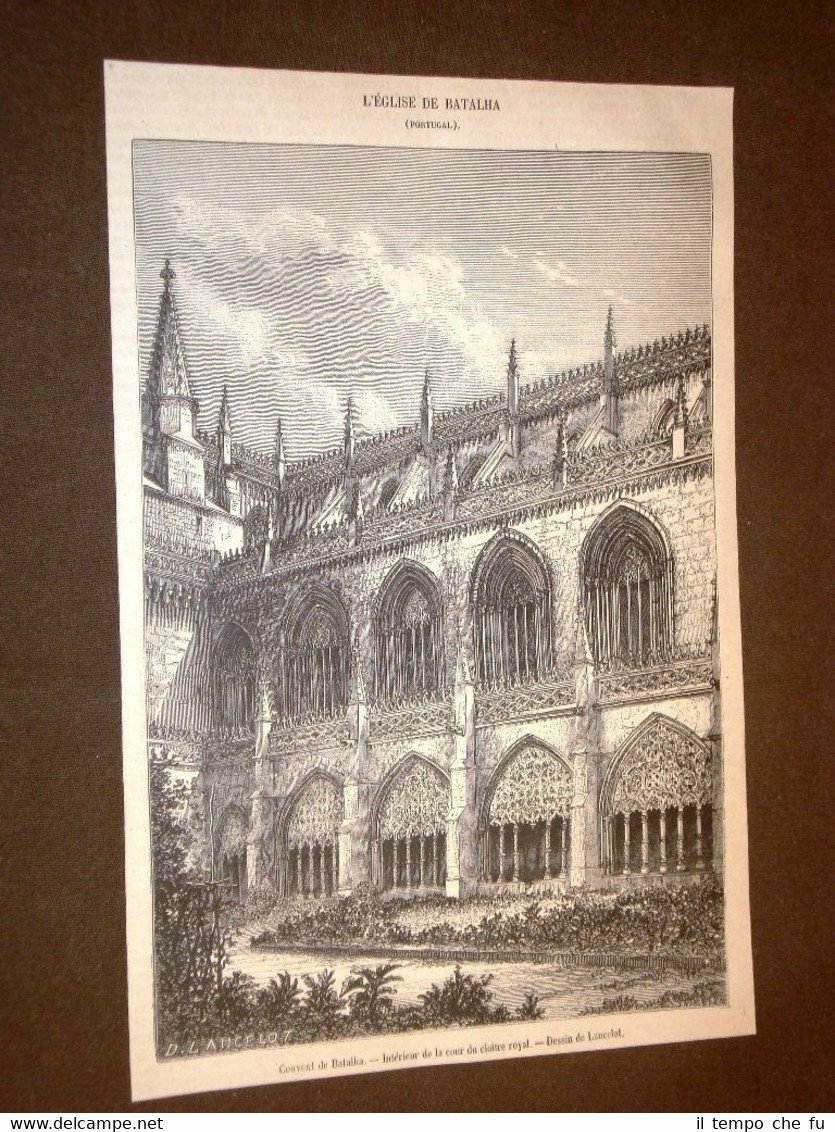 Gravure année 1872 Batalha Eglise e Couvent