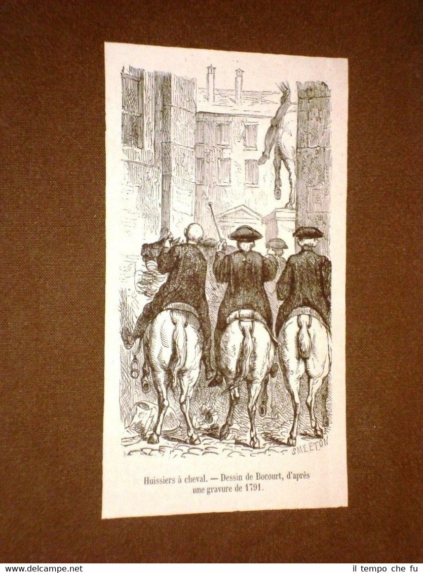 Gravure année 1872 Huissiers à cheval | Immagine principale