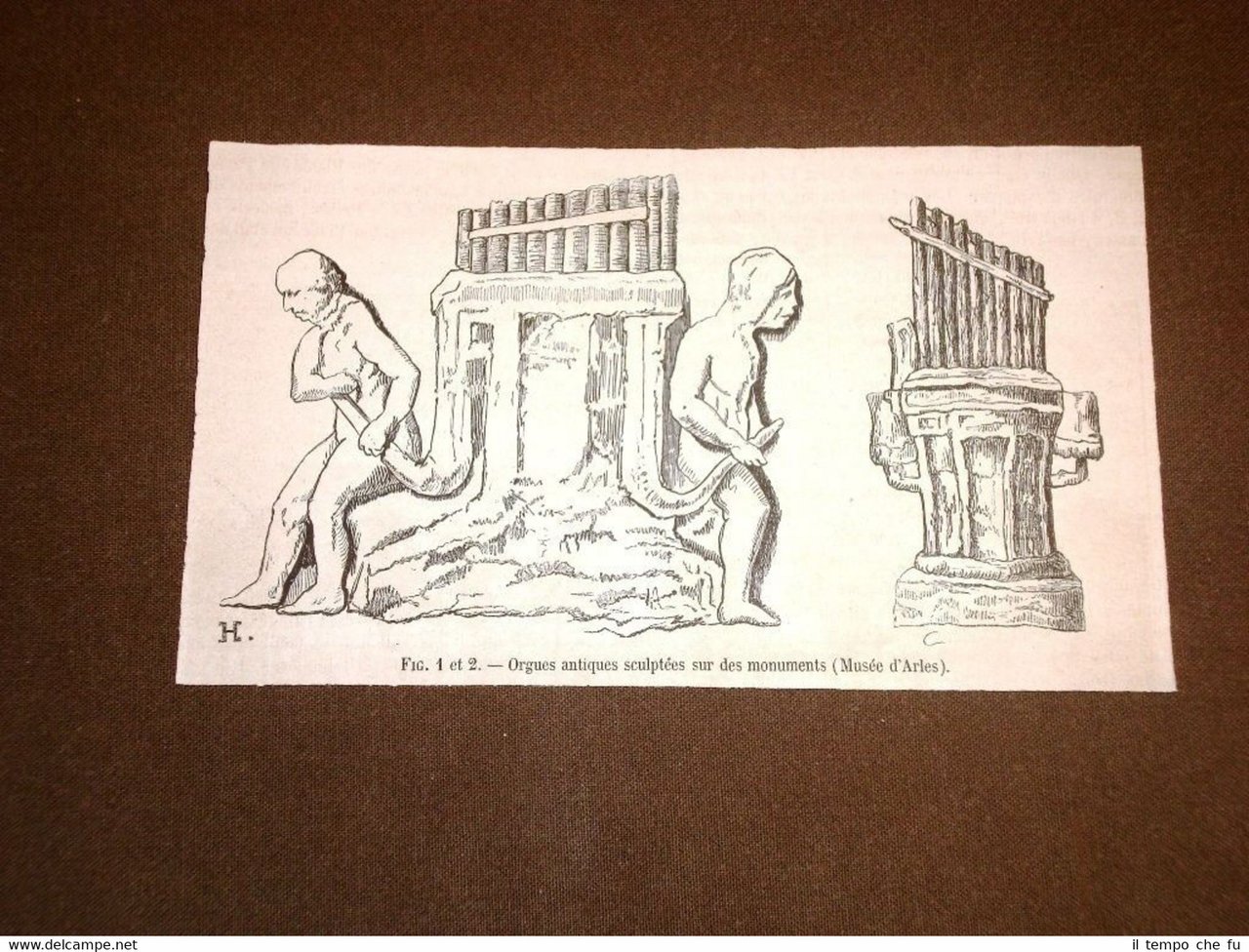 Gravure Année 1872 Musée d'Arles Orgues antiques sculptées sur des … | Immagine principale