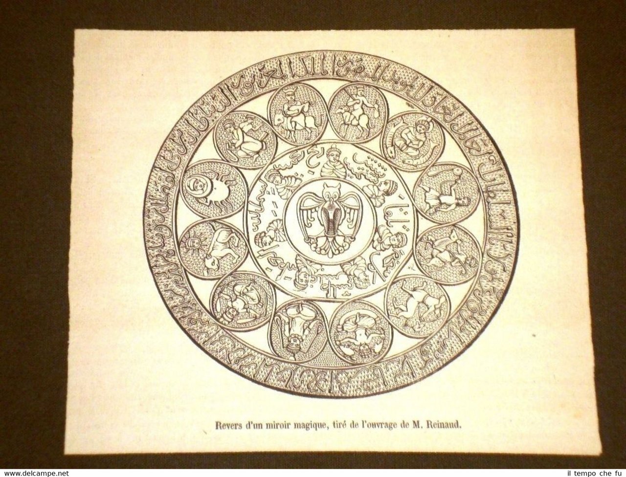 Gravure année 1872 Revers d'un miroir magique, tiré de l'ouvrage …