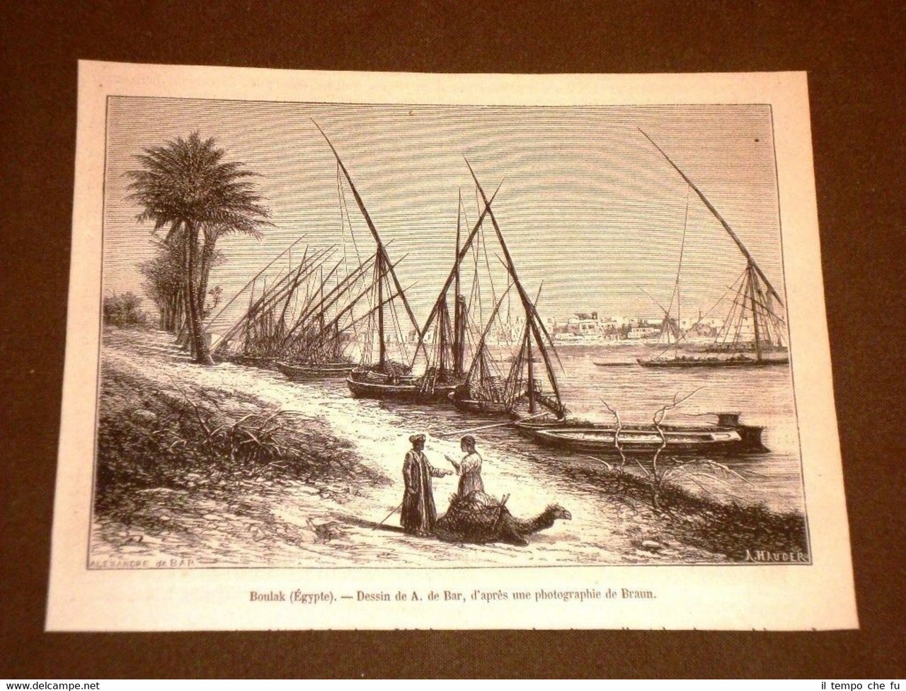 Gravure année 1873 Boulak Egypte - Egitto