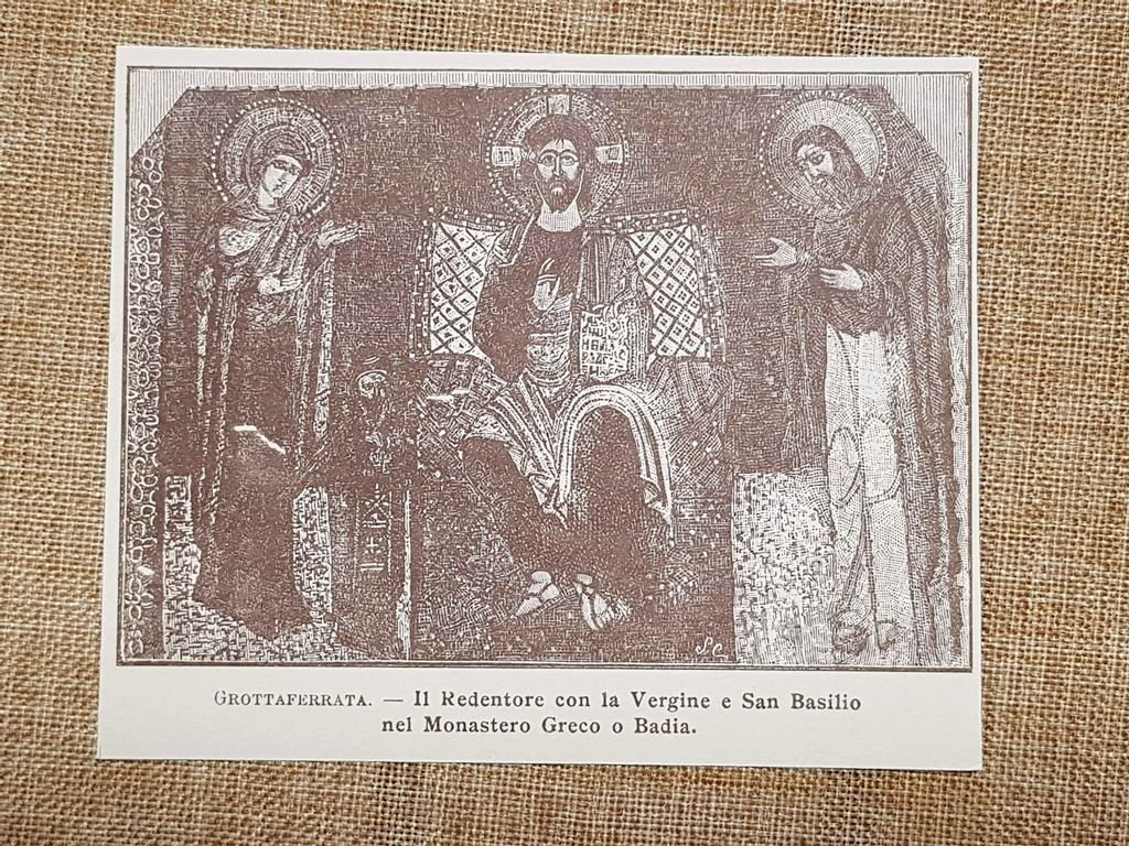 Grottaferrata Redentore con Vergine San Basilio icona bizantina Monastero Greco | Immagine principale