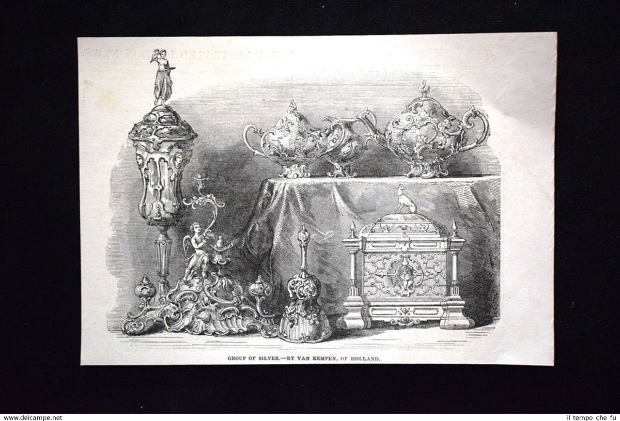 Gruppo d'argento, di Van Kempen d'Olanda Incisione del 1851