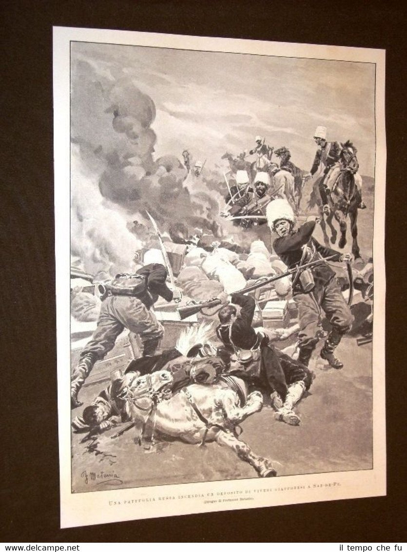 Guerra Russia vs Giappone nel 1905 Russi incendiano viveri a …