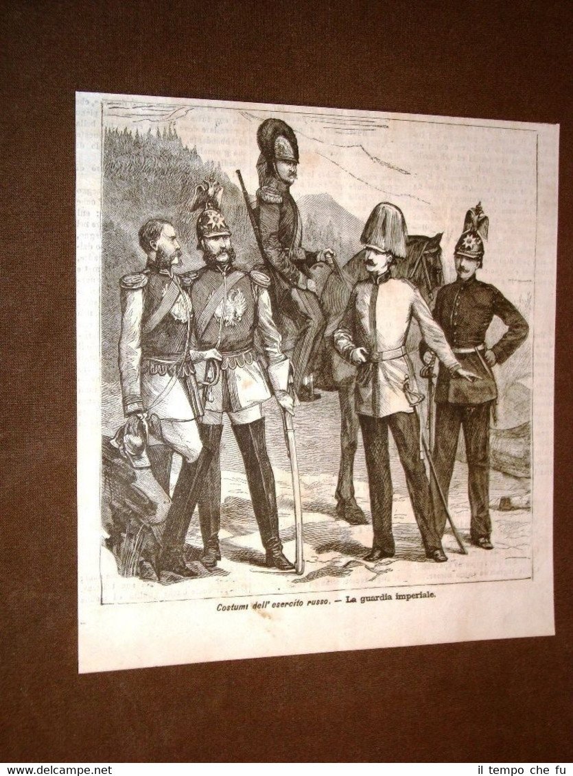 Guerra Russia vs Turchia nel 1878 Esercito russo Guardia imperiale