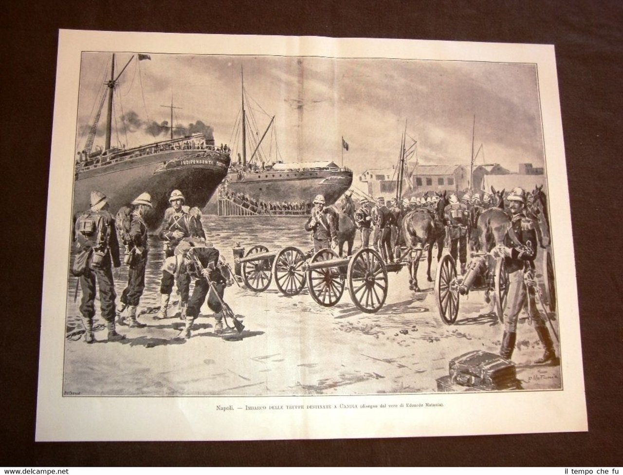 Guerra Turchia vs Grecia Napoli nel 1897 Imbarco truppe Candia …