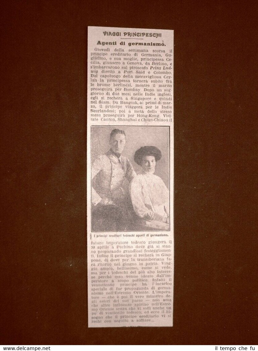 Guglielmo di Prussia e Cecilia di Meclemburgo-Schwerin nel 1910 Visita … | Immagine principale