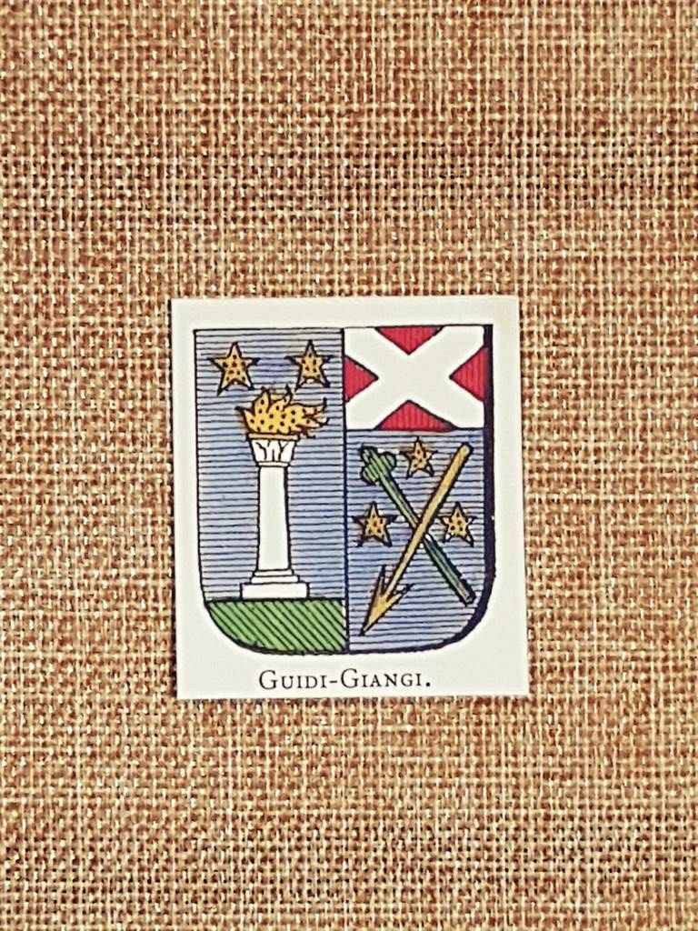 Guidi-Giangi Stemma Famiglia Nobile Nobiltà Araldica Stampa del 1999