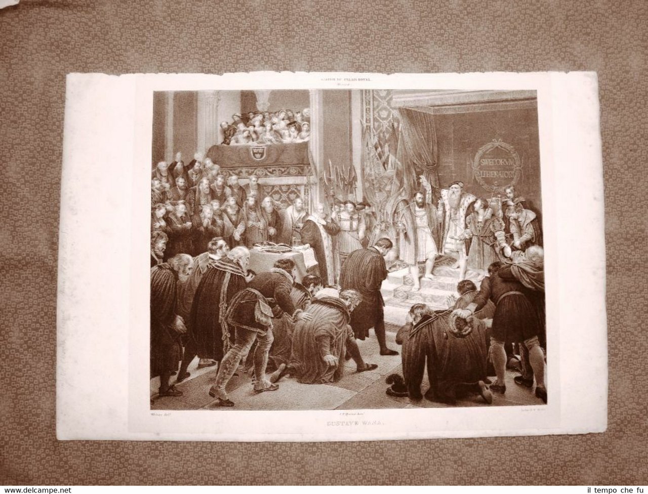 Gustave Wasa Litografia dell'800 Weber Motte Con descrizione