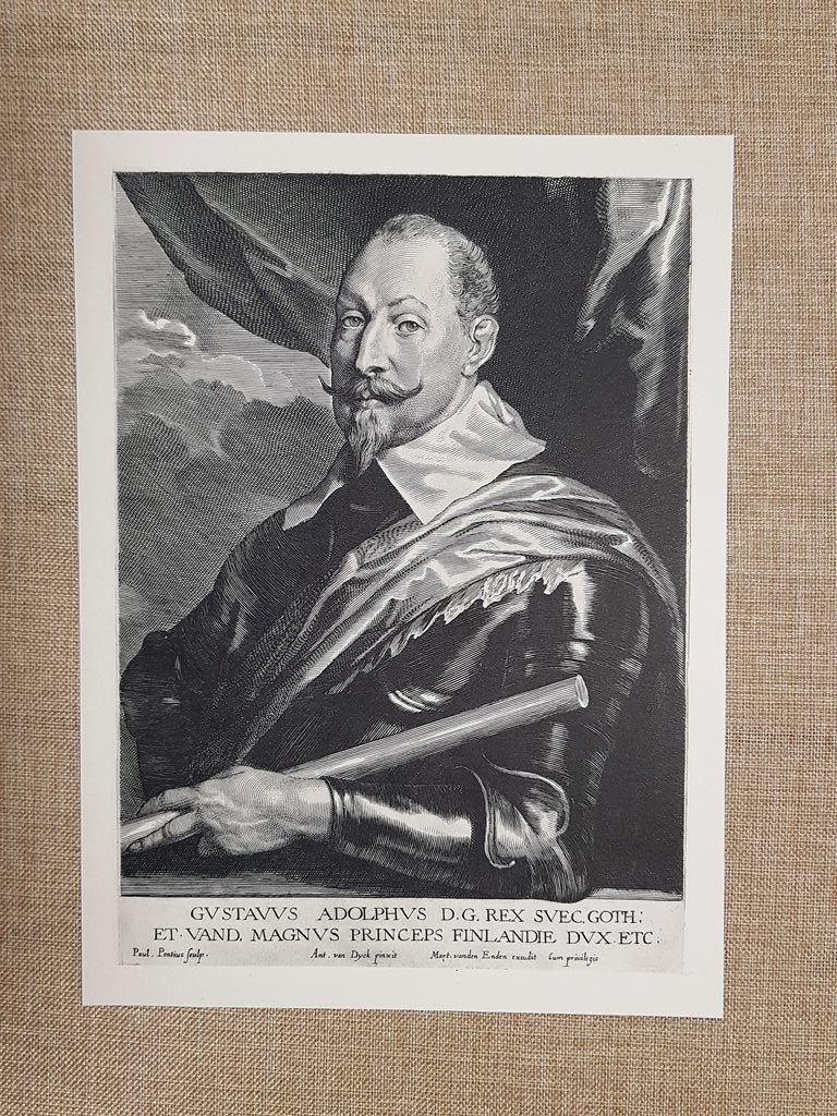 Gustavo Adolfo 1594–1632 Svezia Guerra Trent’Anni Lutzen Baltico Incisione 1888