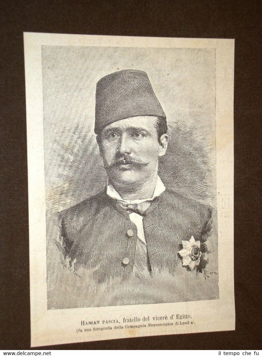 Hassan Pascià nel 1885 Fratello del Vicerè d'Egitto