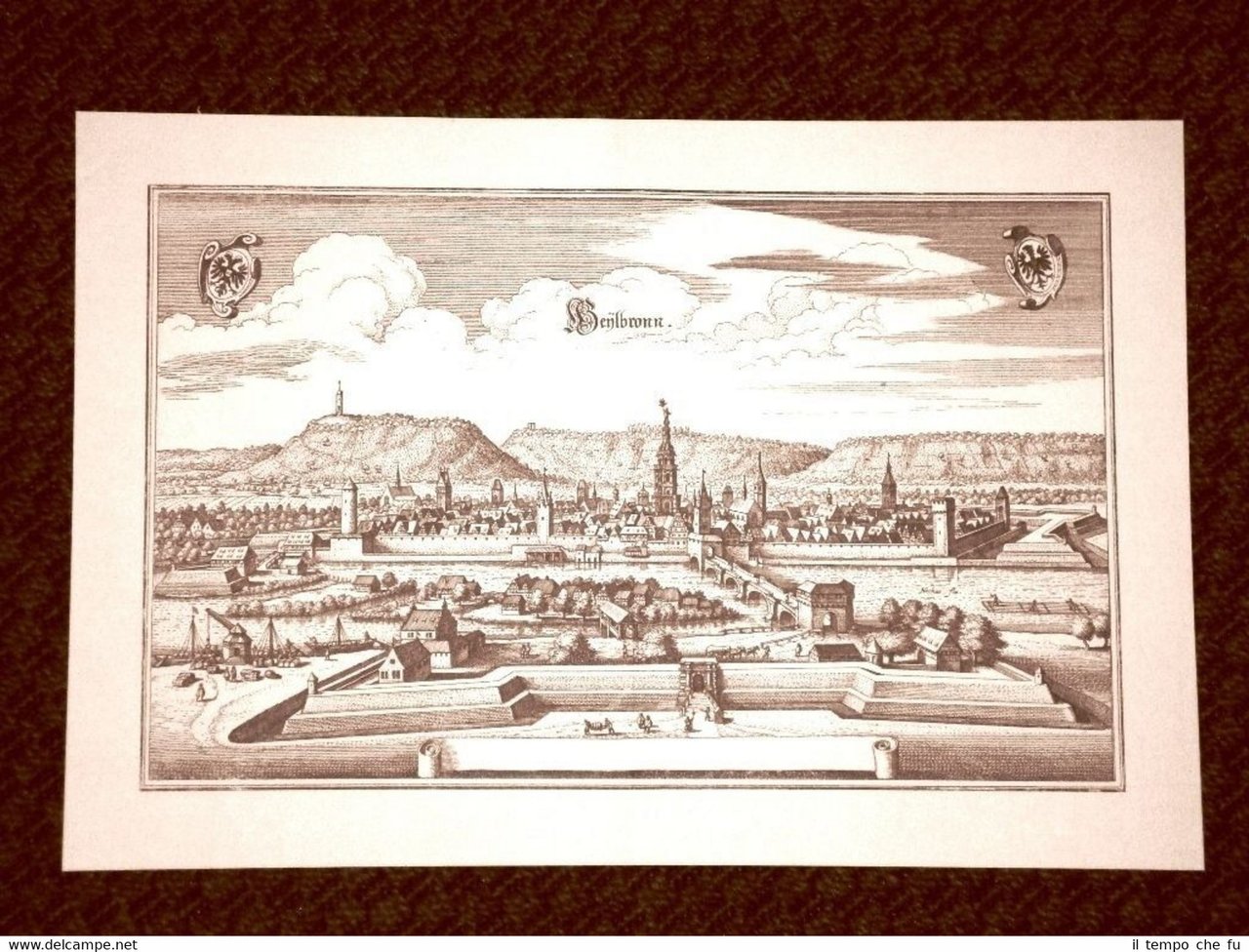 Heilbronn Baden-Württemberg Germania Incisione Merian Matthäus del 1640 Ristampa