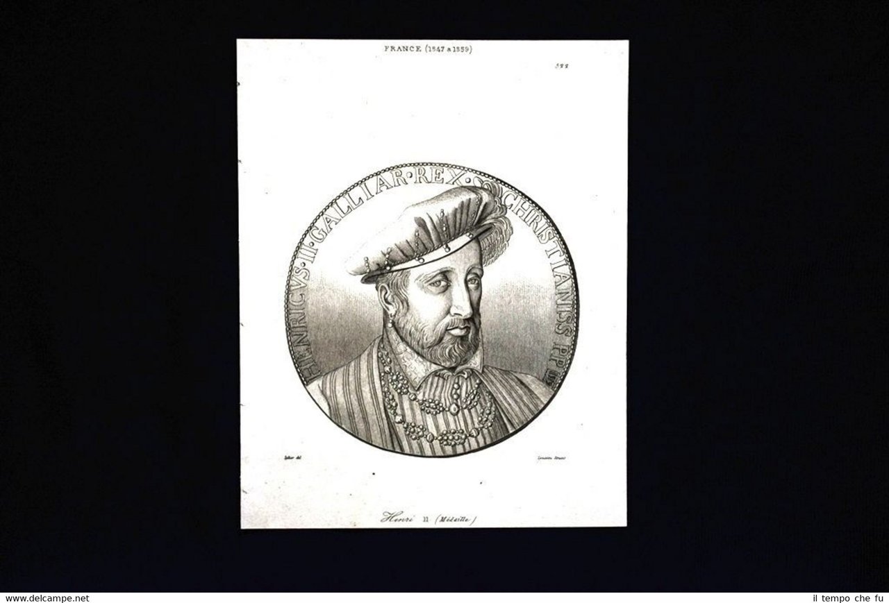 Henri II, Roi de France Incisione del 1850 L'Univers pittoresque