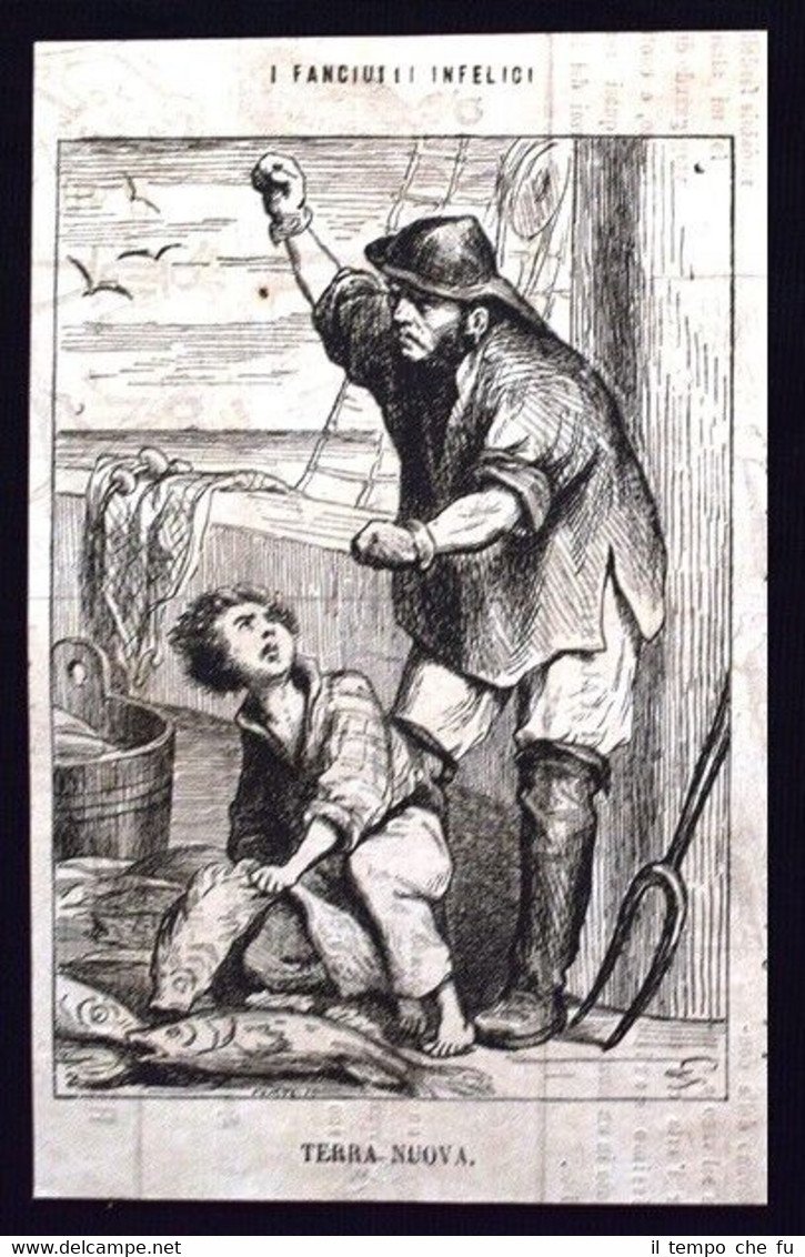 I fanciulli infelici - Terra nuova Incisione del 1869