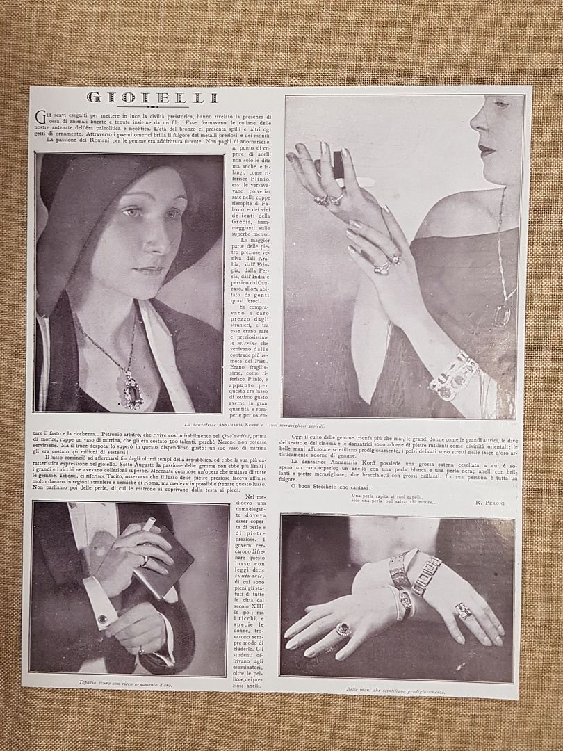 I gioielli Articolo di Peroni del 1931 Con foto della …