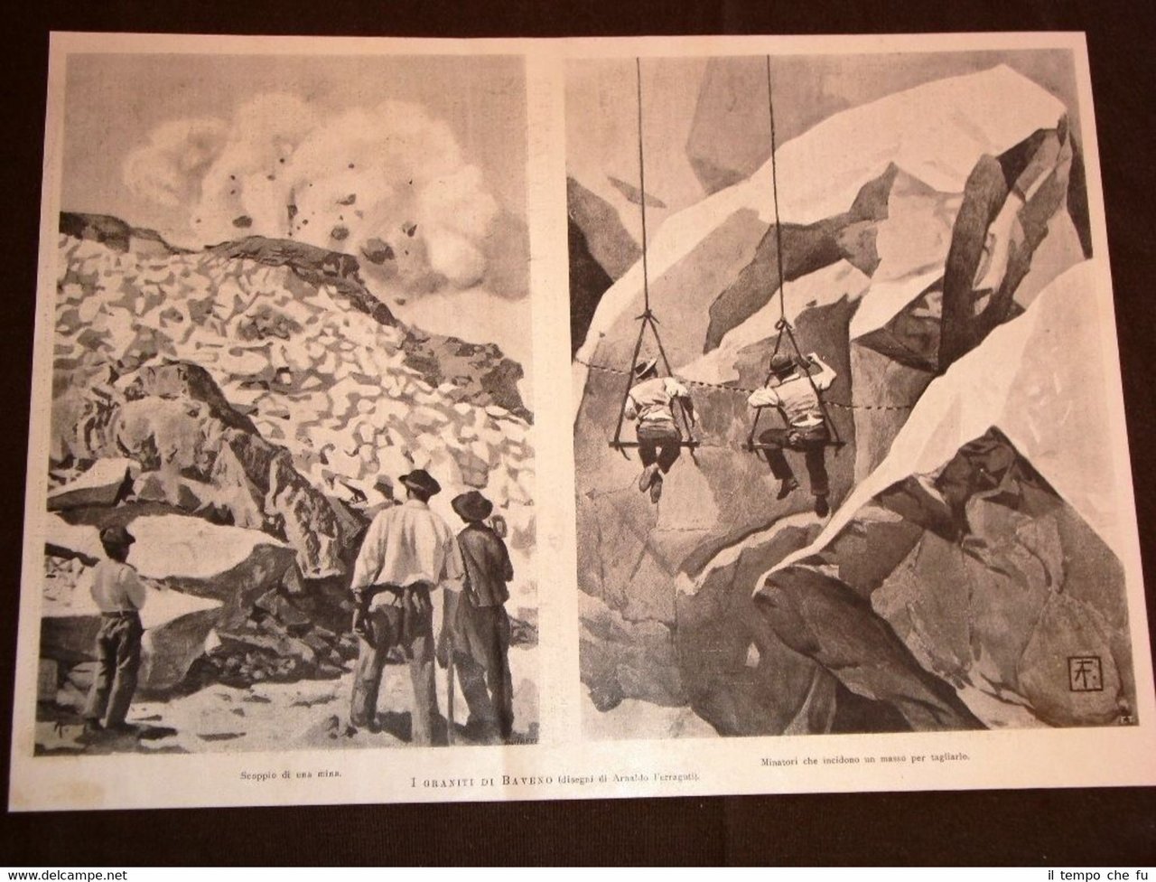 I graniti di Baveno nel 1898 Scoppio di una mina …