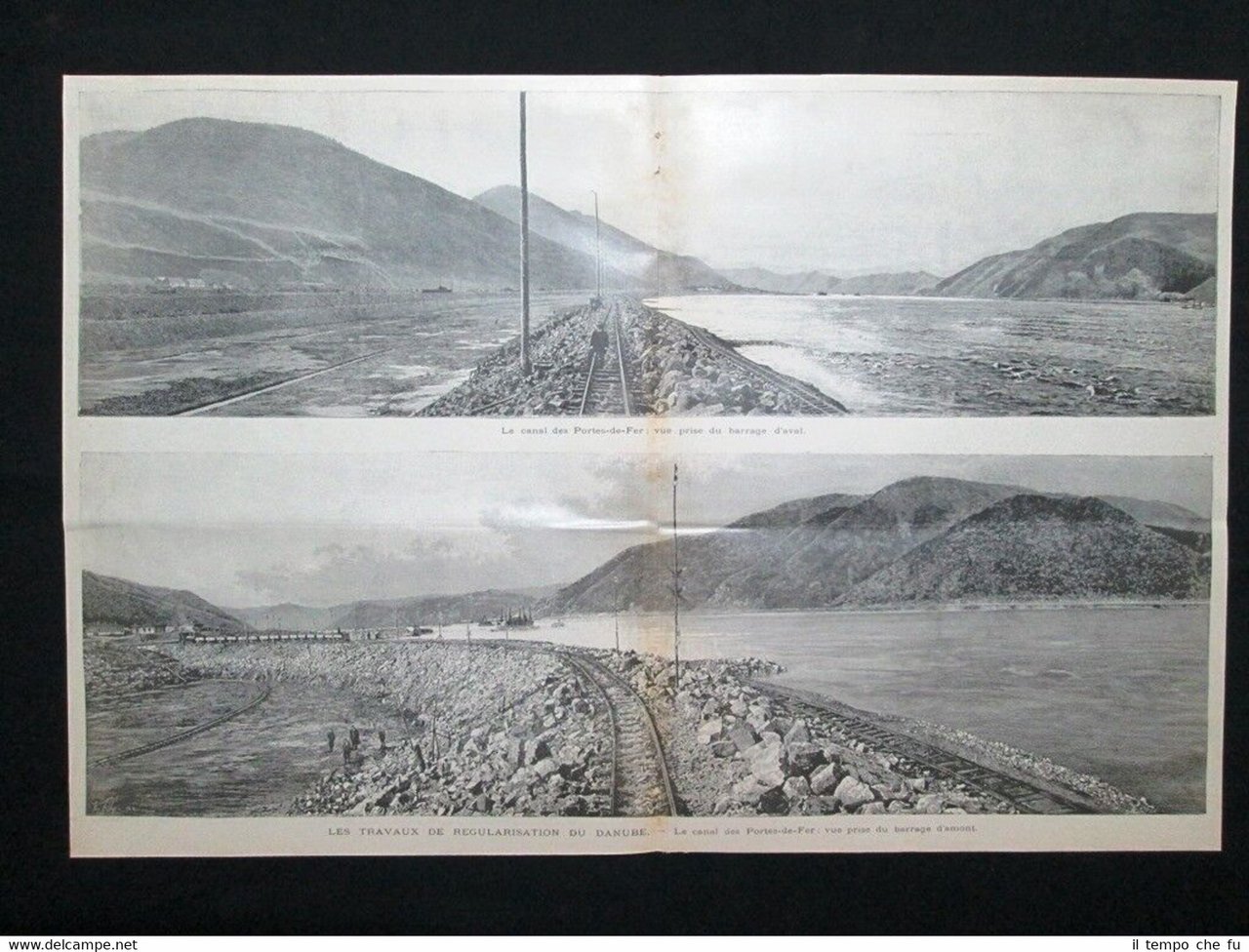 I lavori di regolarizzazione del Danubio: Portes de Fer Incisione …