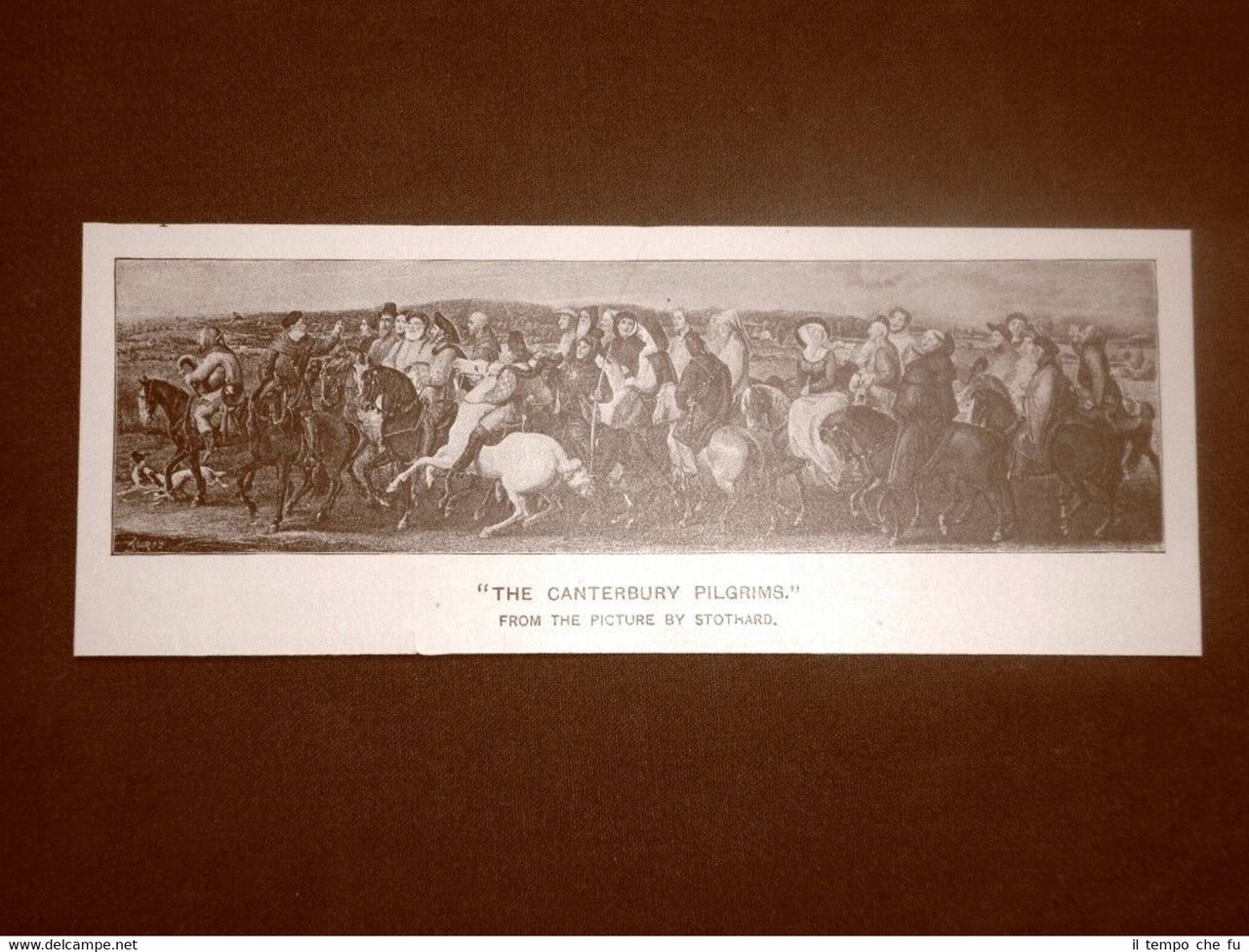 I pellegrini di Canterbury Quadro di Stothard Stampa del 1888