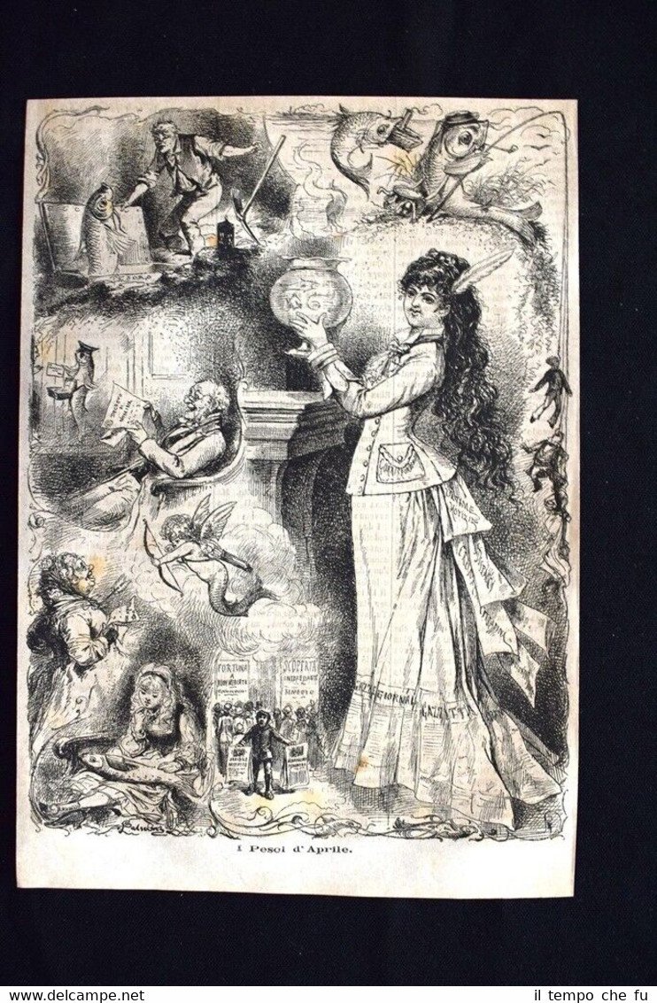 I Pesci d'Aprile Incisione del 1876