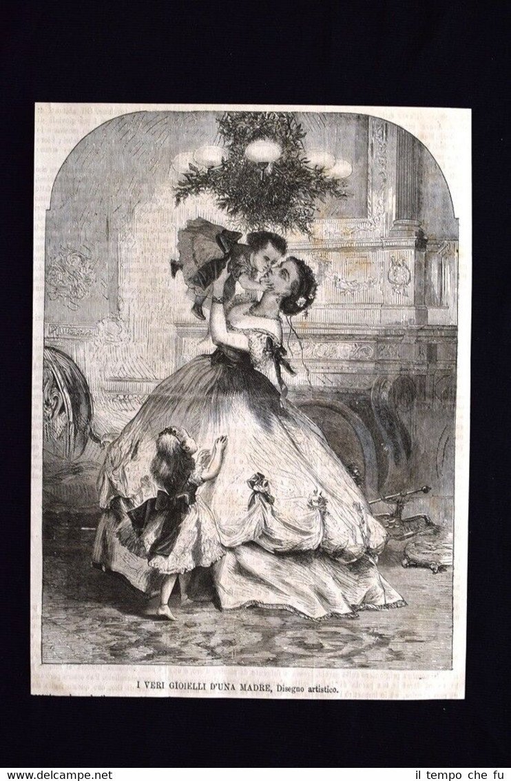 I veri gioielli di una madre Incisione del 1869 | Immagine principale