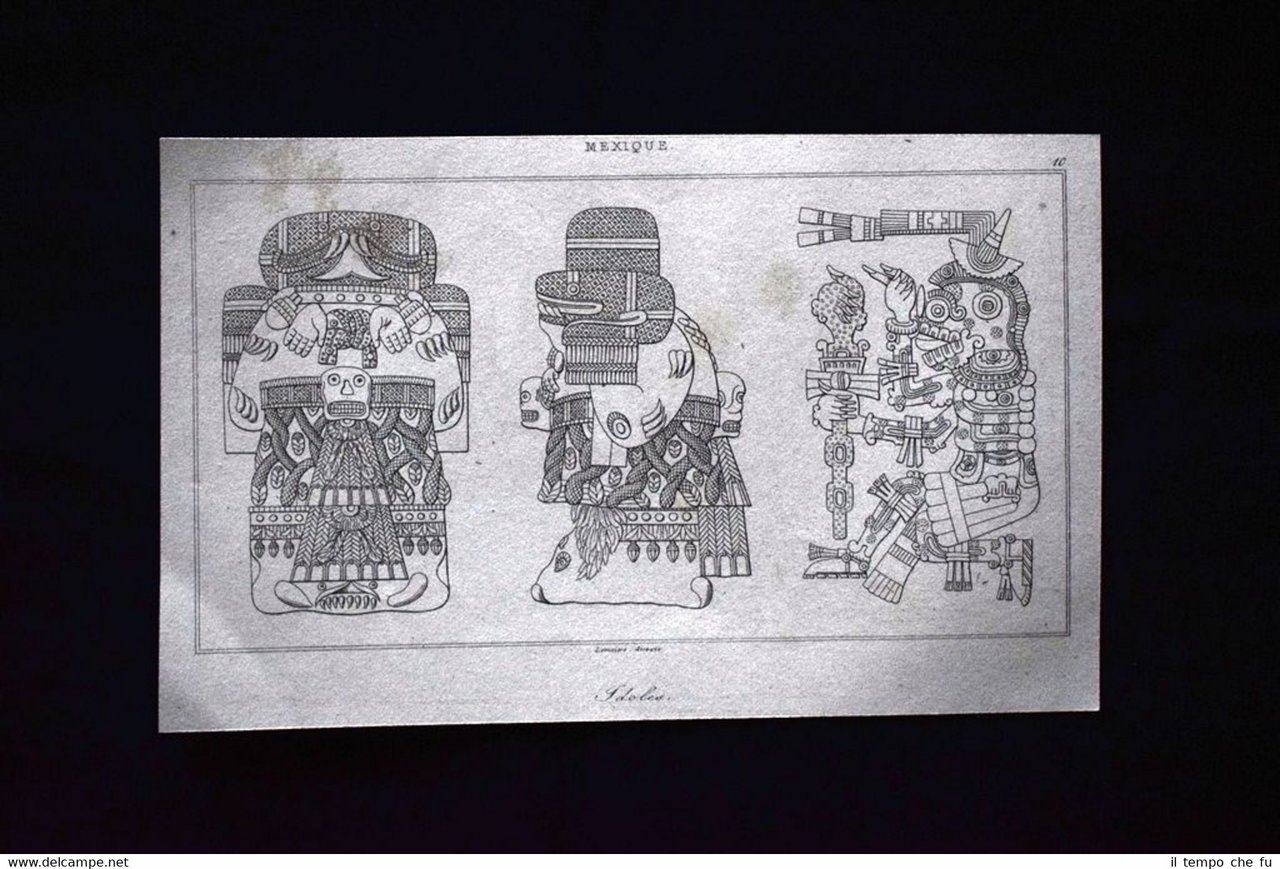 Idoli Sacri, Messico Incisione del 1850 L'Univers pittoresque