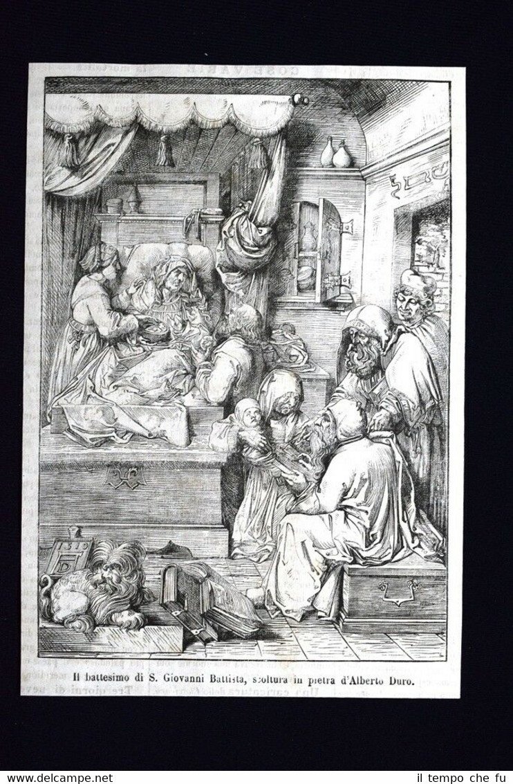 Il Battesimo di San Giovanni Battista,scultura d'Alberto Duro Incisione del …