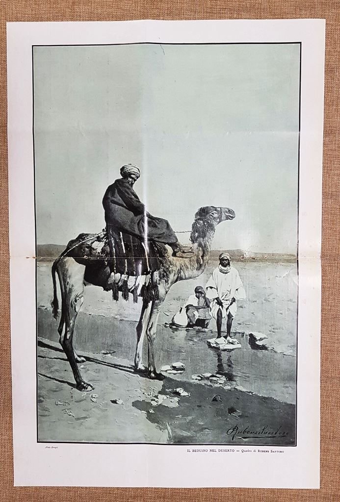 Il beduino nel deserto Quadro di Rubens Santoro Grande stampa … | Immagine principale