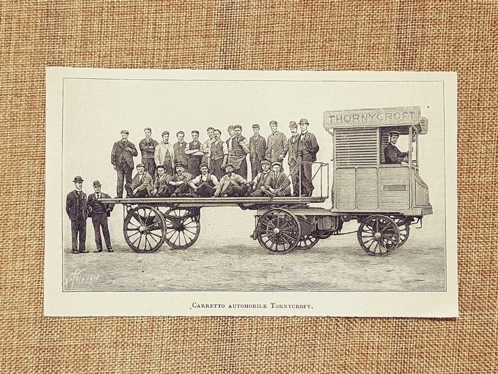 Il carretto automobile Tornytocroft Treni e ferrovie Stampa del 1899