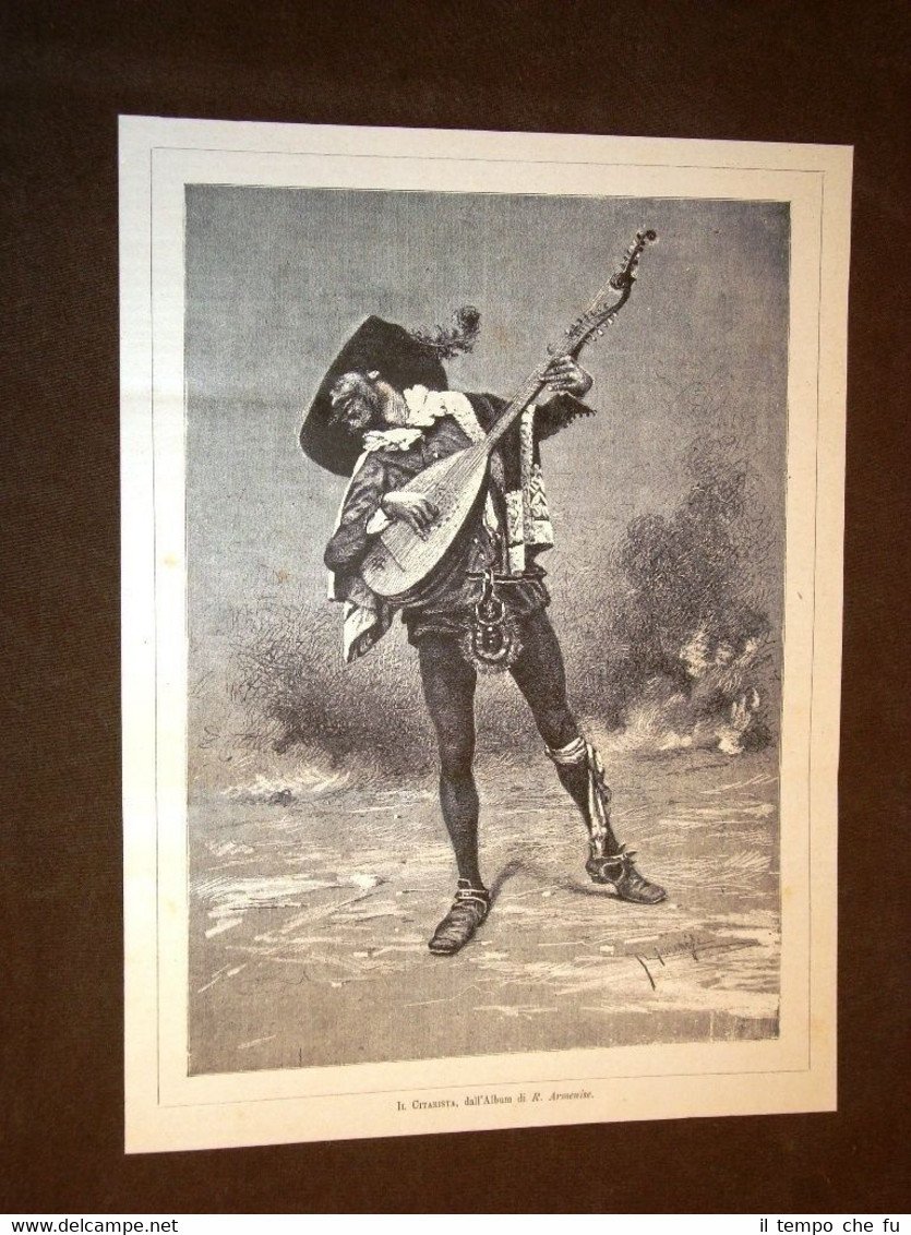 Il chitarista o chitarrista Disegno dall'album di R. Armenise del …