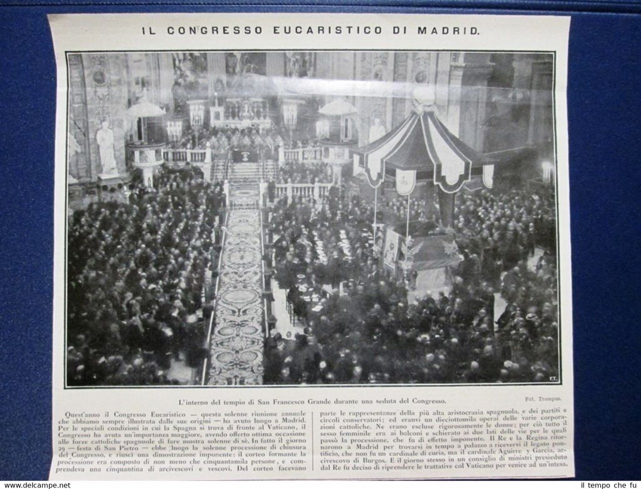 Il Congresso Eucaristico di Madrid del 1911: l'interno del tempio …