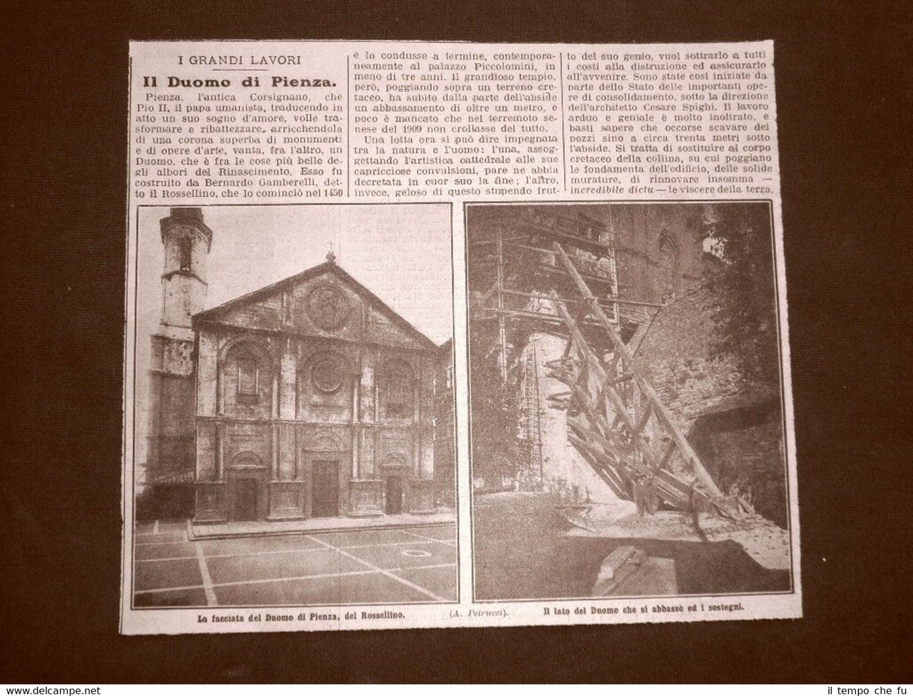 Il Duomo di Pienza o Corsignano nel 1914 Facciata e … | Immagine principale