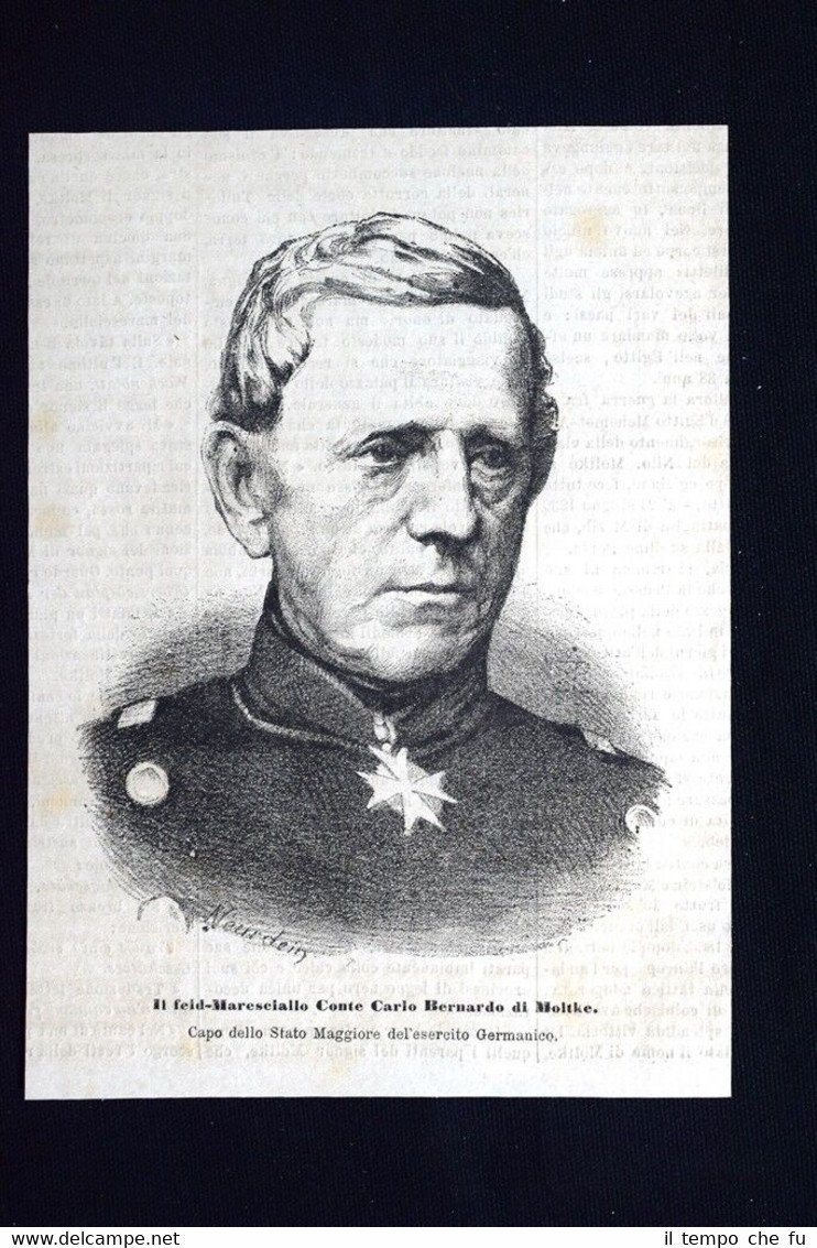 Il feld-maresciallo Conte Carlo Bernardo di Moltke Incisione del 1875