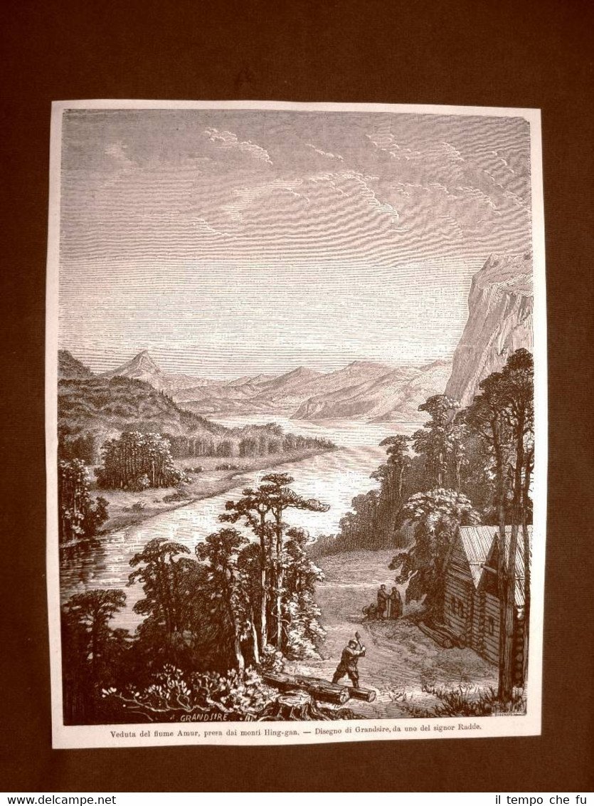 Il fiume Amur veduto dai monti Hing-gan nel 1863 Asia … | Immagine principale