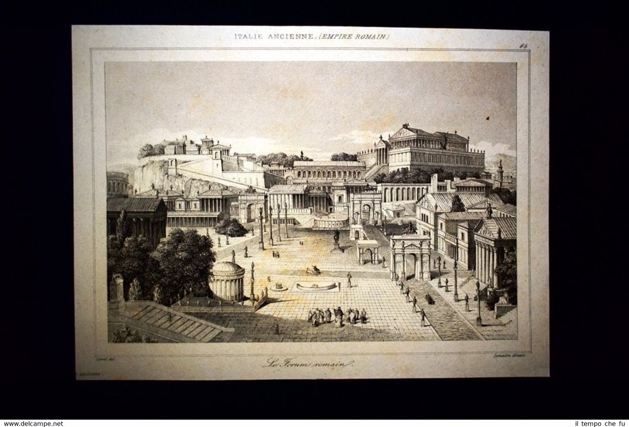 Il Foro romano, Roma, Lazio Incisione del 1850 L'Univers pittoresque