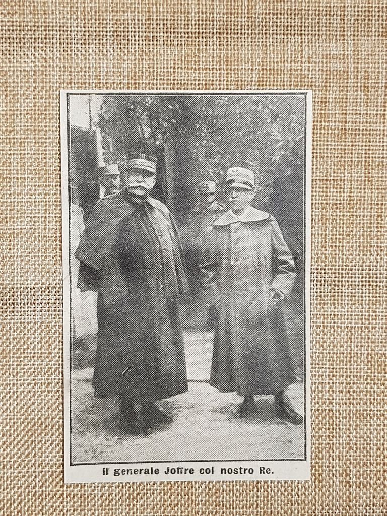 Il Generale Joffre e Re Vittorio Emanuele III di Savoia …
