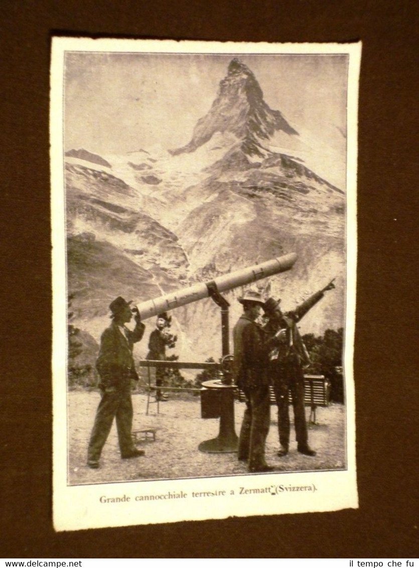 Il grande cannocchiale terrestre a Zermatt nel 1911 Svizzera