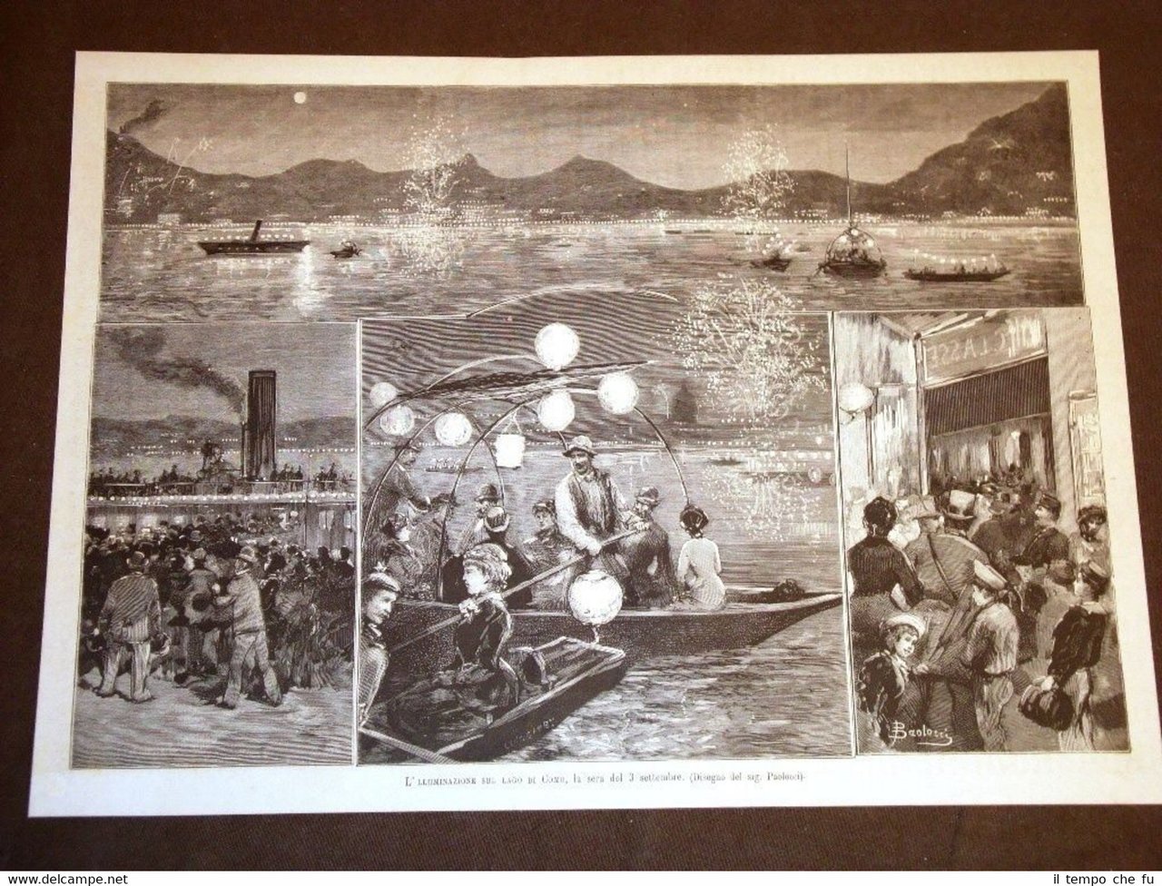 Il Lago di Como illuminato Sera del 3 settembre 1881