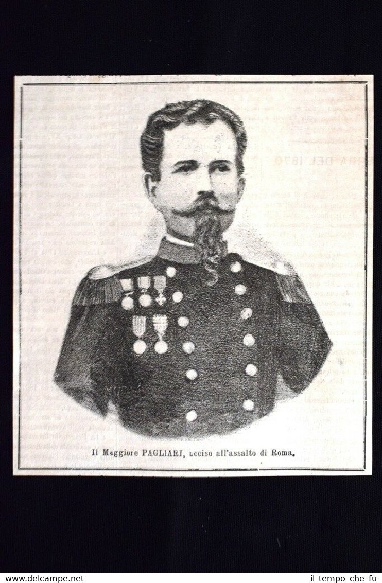 Il Maggiore Giacomo Pagliari, ucciso all'assalto di Roma Incisione del … | Immagine principale