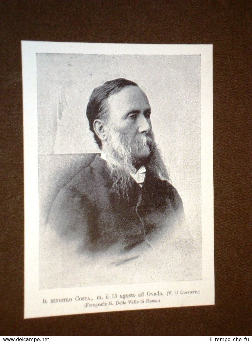 Il Ministro Costa Morto il 15 agosto 1897 ad Ovada