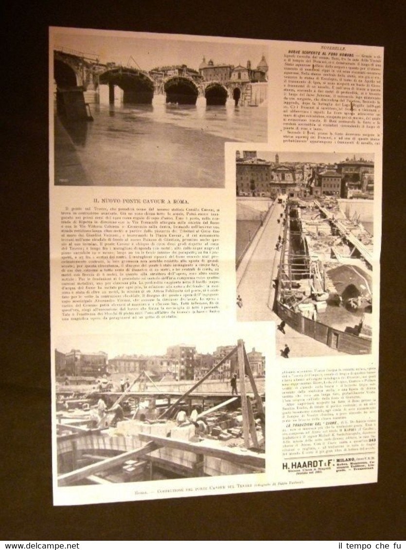 Il Nuovo Ponte Cavour sul Tevere a Roma nel 1900